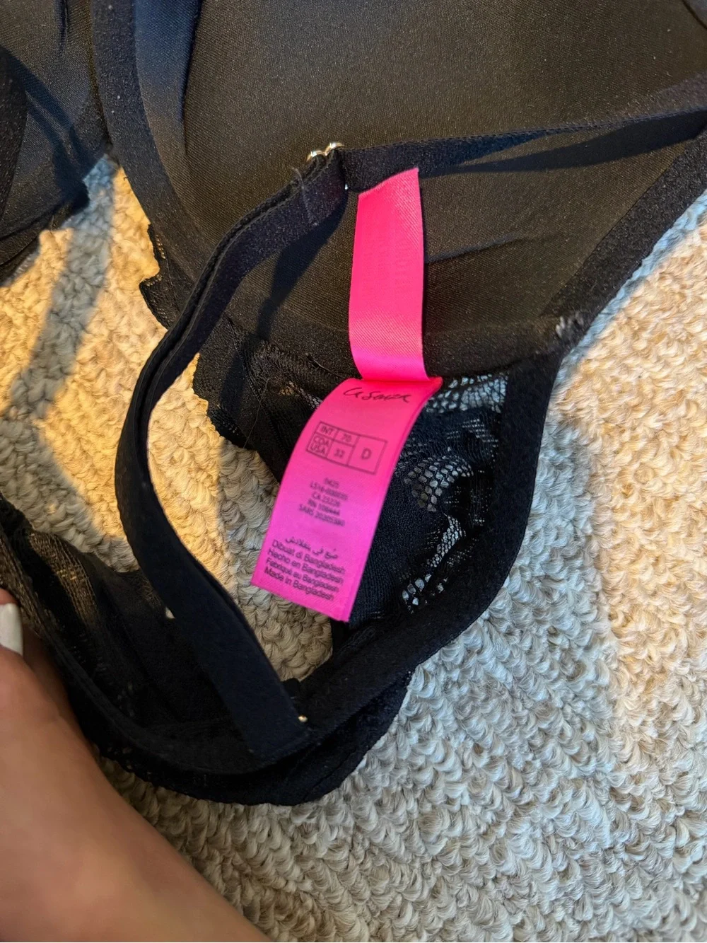 La SENZA Black Lace-Trim Push-Up Bra - Picture 5 of 5